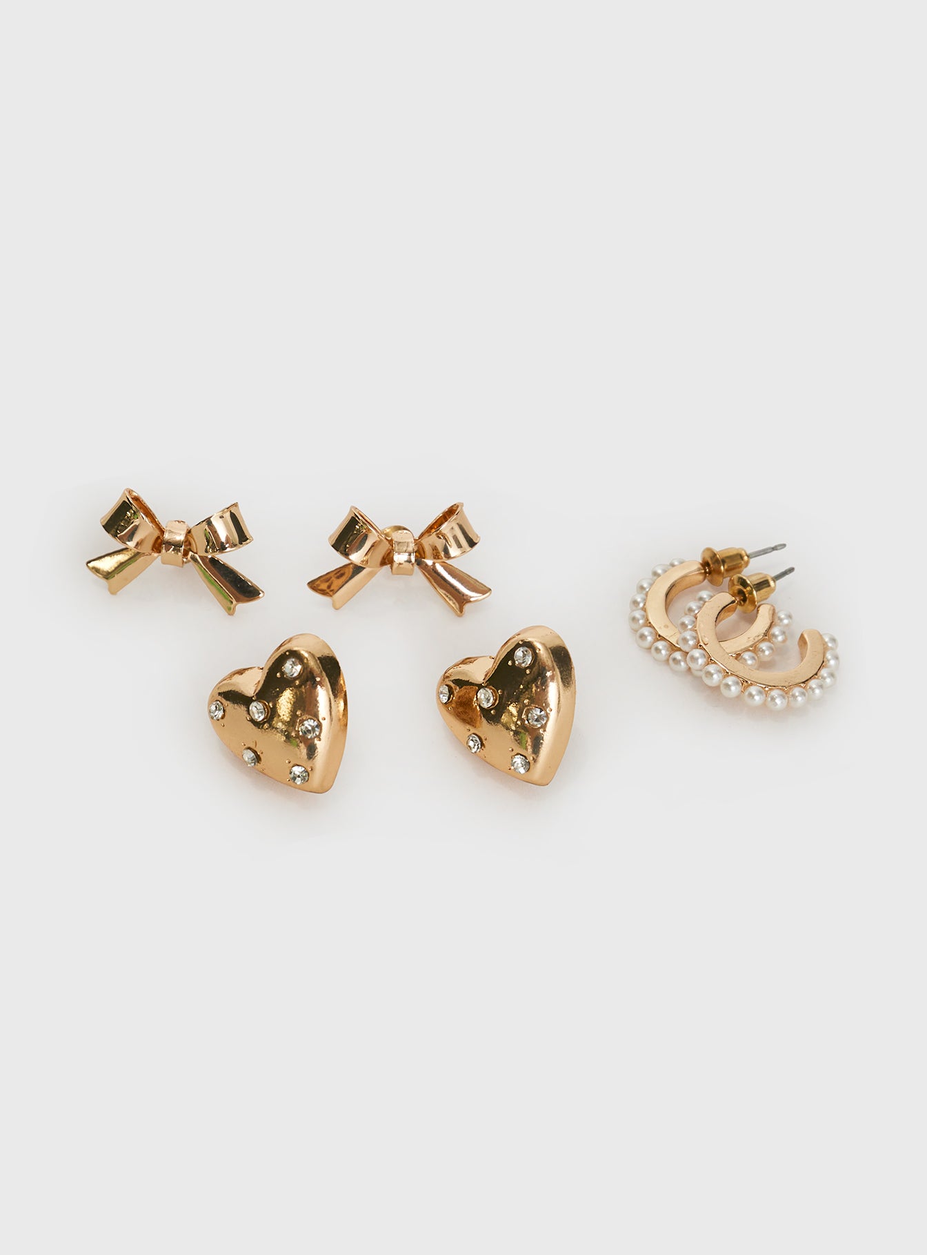 Bows & Hearts Earring Pack Gold、mySite、solidvoid