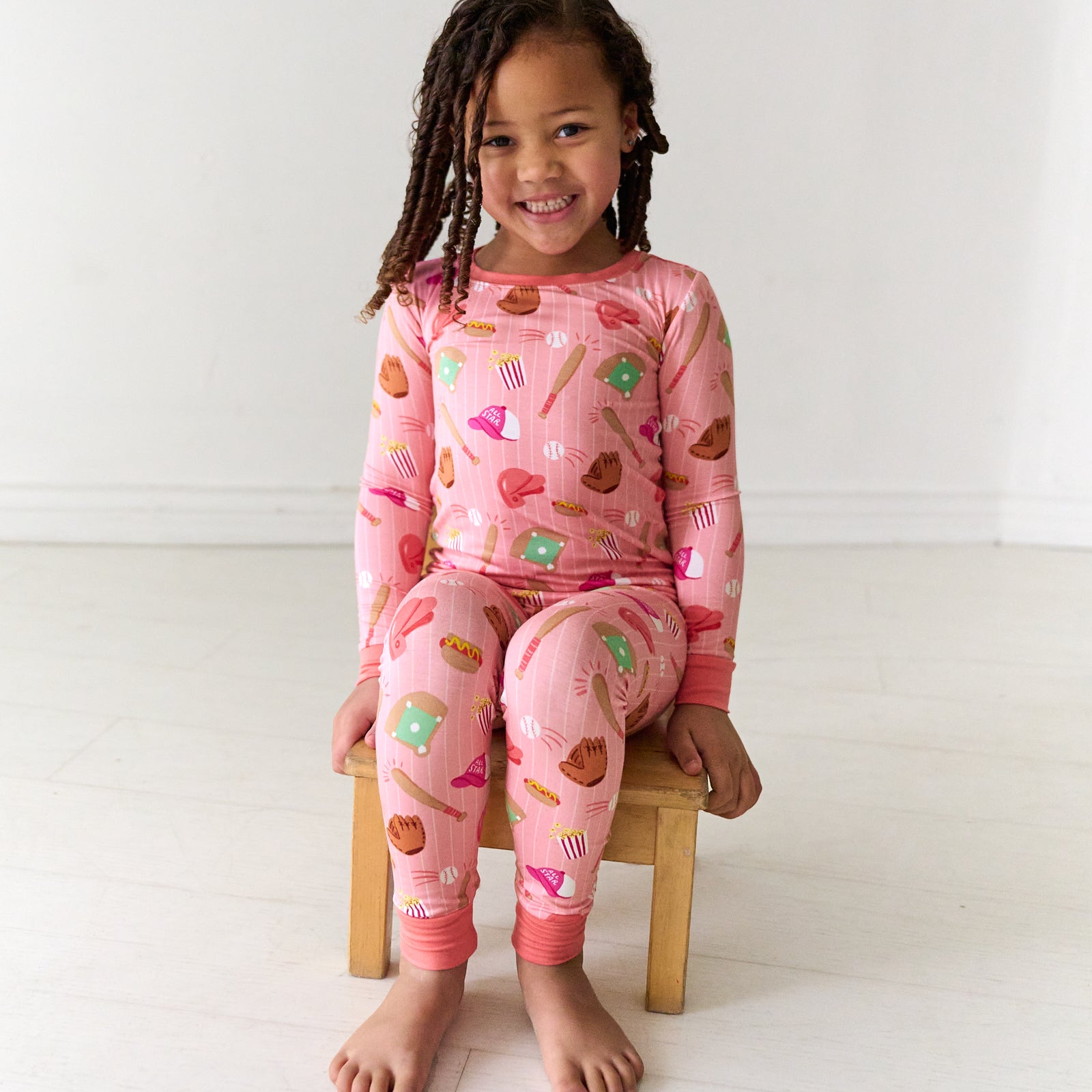 Pink All Stars Two-Piece Pajama Set、mySite、g9winljtr