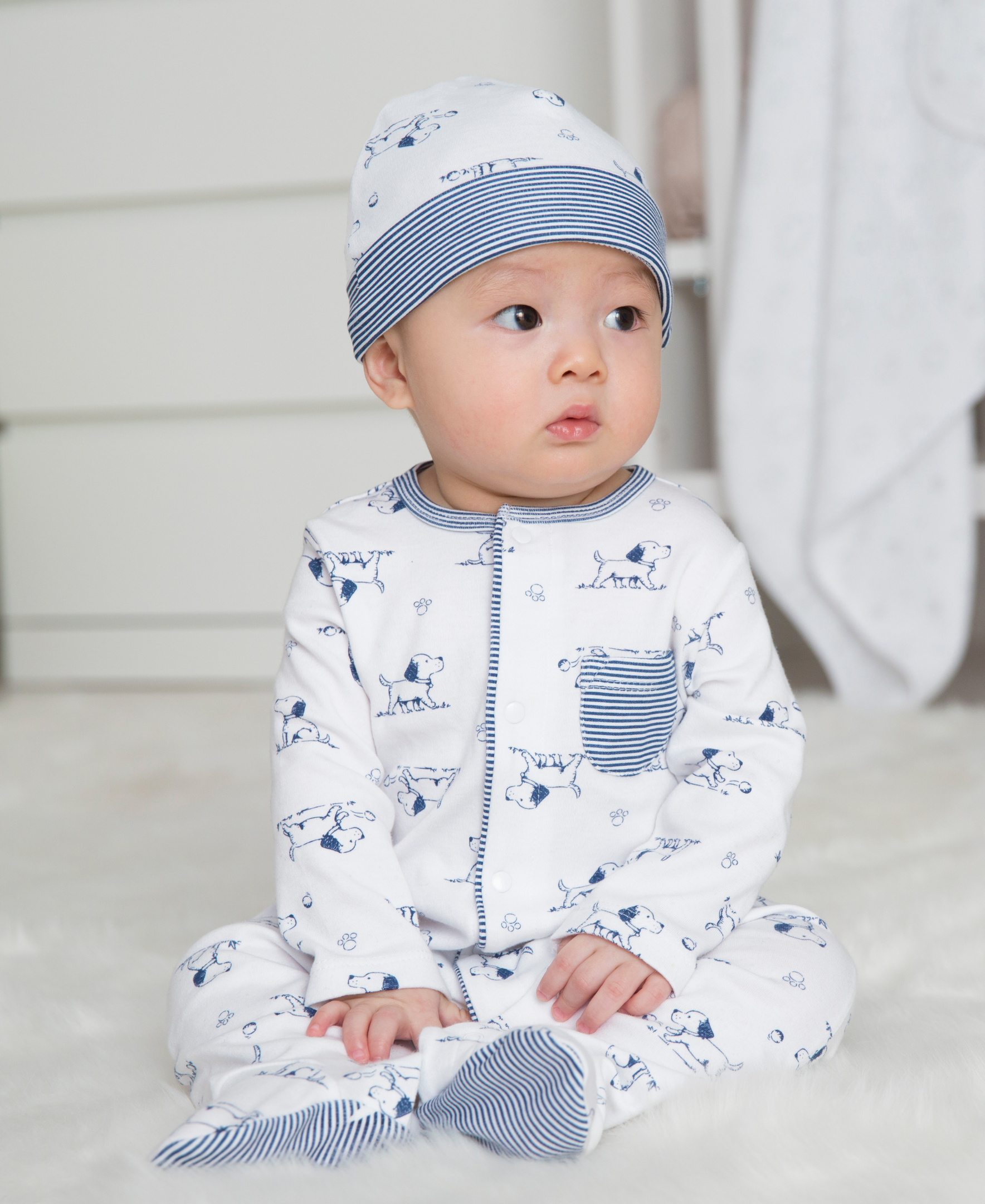 Puppy Toile Footed One-Piece And Hat、mySite、layawaytickets