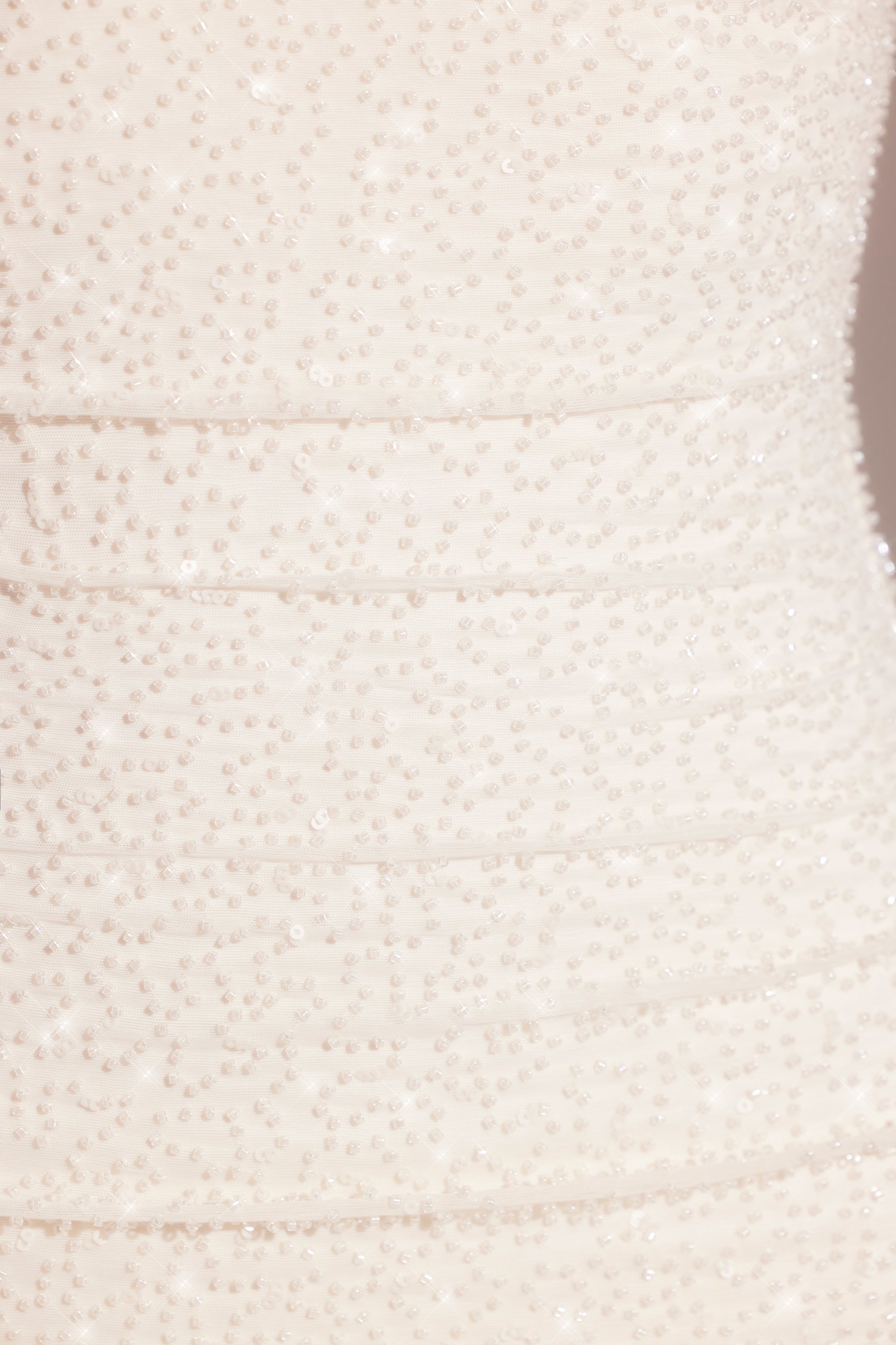 Long Sleeve Embellished Cowl Neck Mini Dress in White、mySite、solidvoid