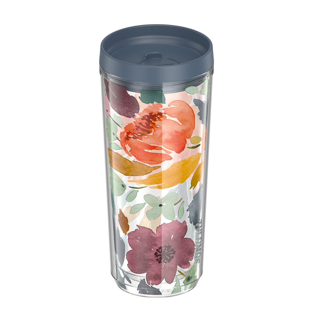 24oz DOUBLE WALL TUMBLER WATERCOLOR FLORAL、mySite、noshort