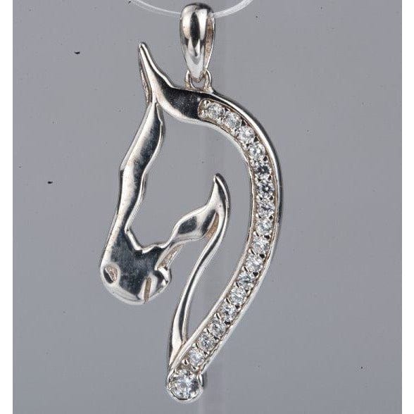 Horse Pendant with CZ in 925 Silver, Elegant and Beautiful!、mySite、g9winljtr
