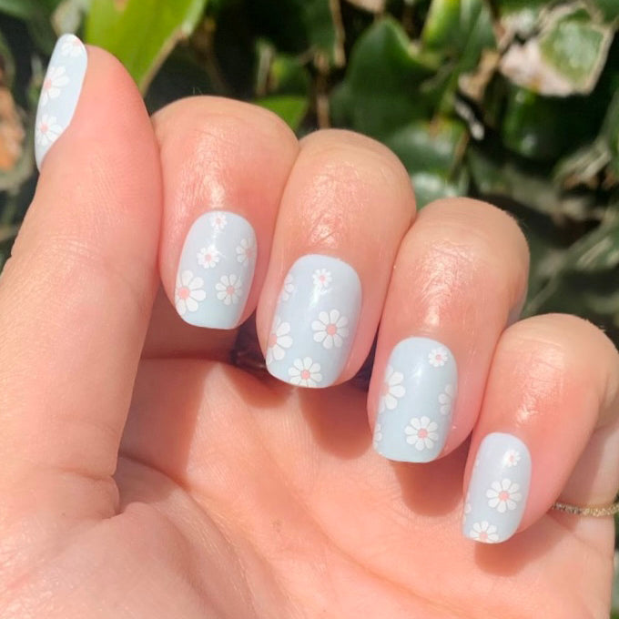 Angelfish Flower Shower - Press-On | Extra Short | Squoval - Part of Set、mySite、solidvoid