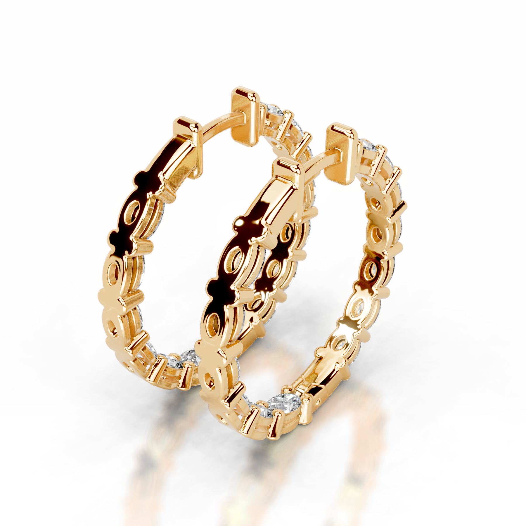 Daphne Diamond Hoop Earrings (4.30 Carat) -18K Yellow Gold、mySite、hinf8tx79