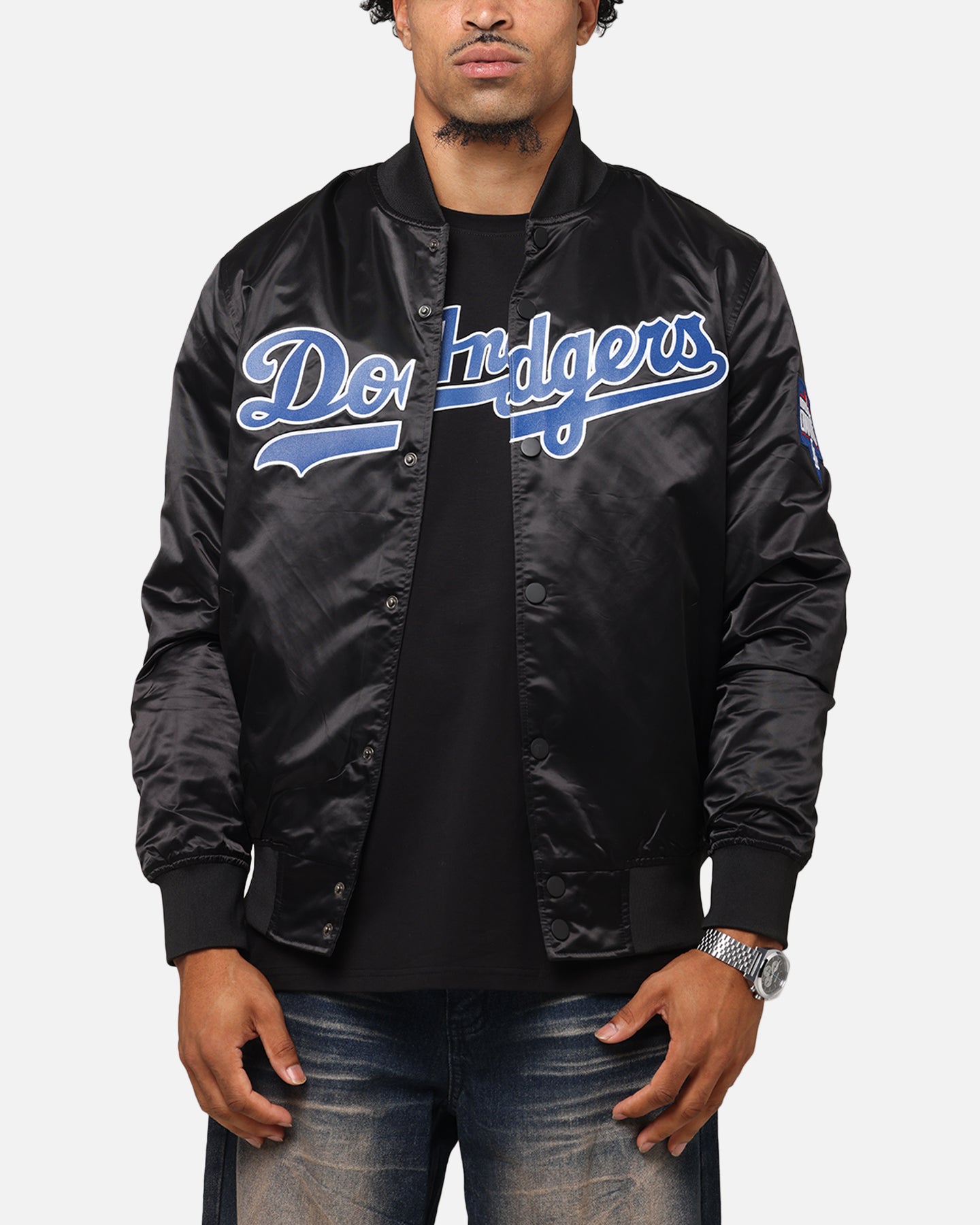 Pro Standard Los Angeles Dodgers Big Logo Satin Jacket Black、mySite、zt4zffjzw