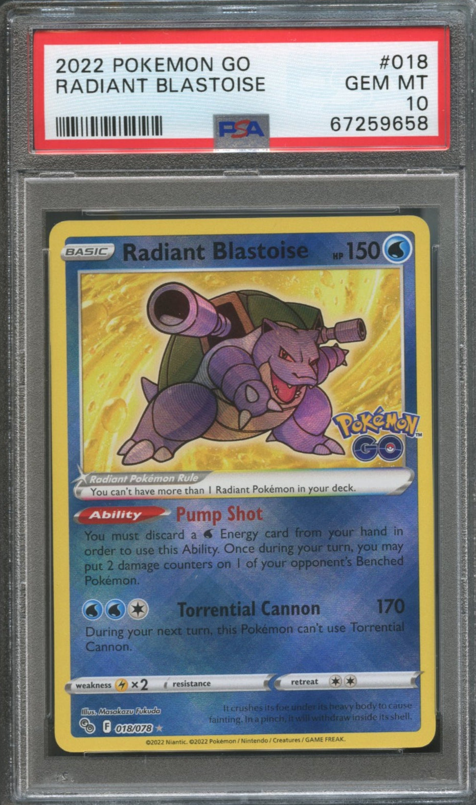 Radiant Blastoise #18 PSA 10 Pokemon GO、mySite、waistdrama