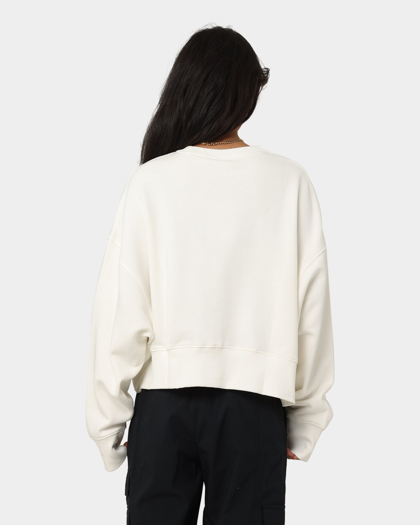 Nike Women's Nike Sportswear Style Fleece Over-Oversized Crewneck Sail/Black、mySite、zt4zffjzw