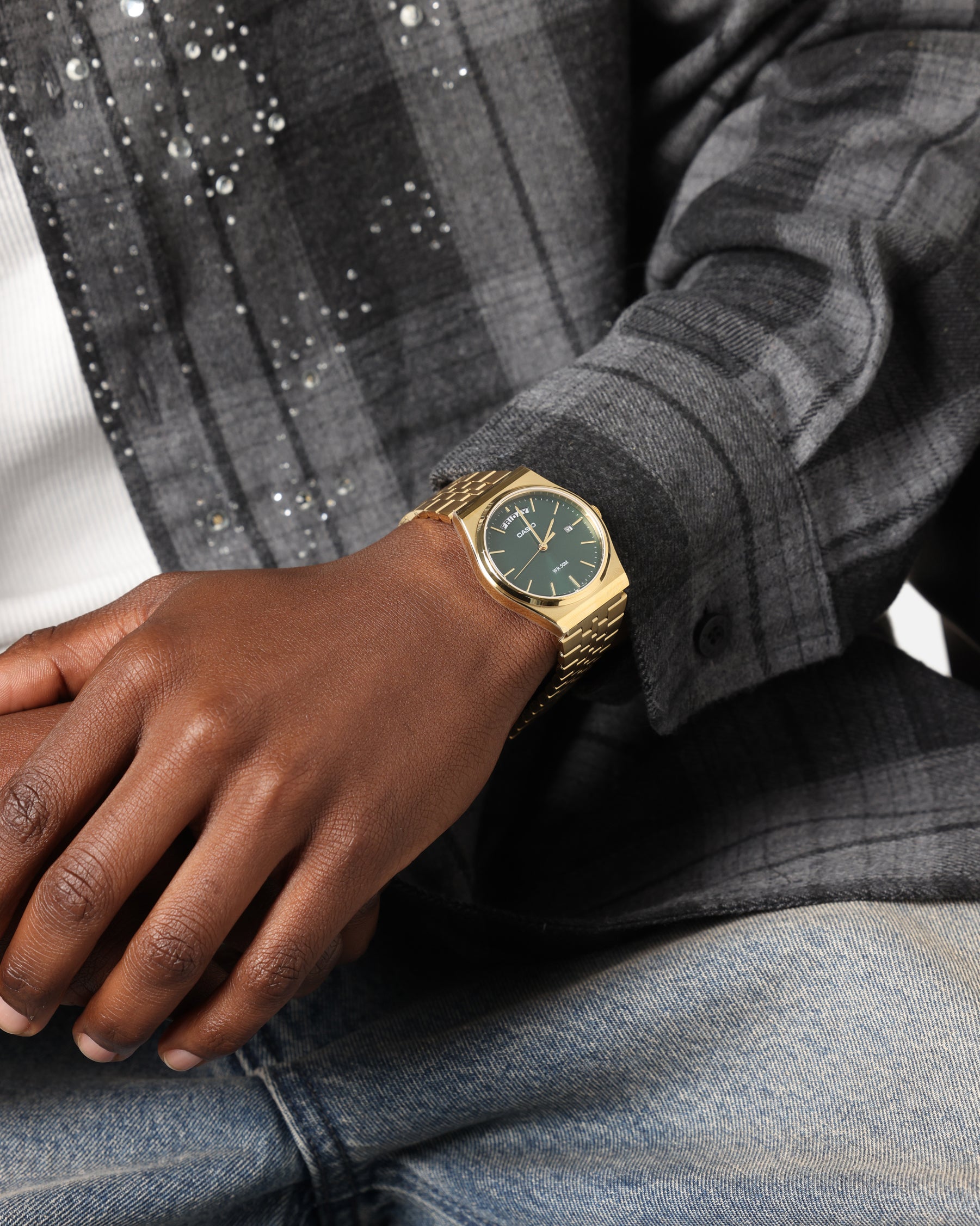 Casio MTP-B146G-3AVDF Watch Green/Gold、mySite、zt4zffjzw