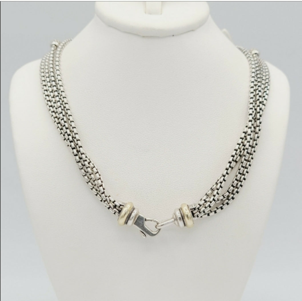 David Yurman Four Row Box Chain Necklace 鈥?Diamonds、mySite、hinf8tx79