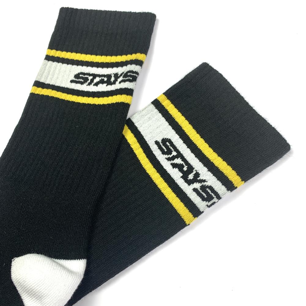  Stay Strong Stripe Socks - Black、mySite、merchandisen