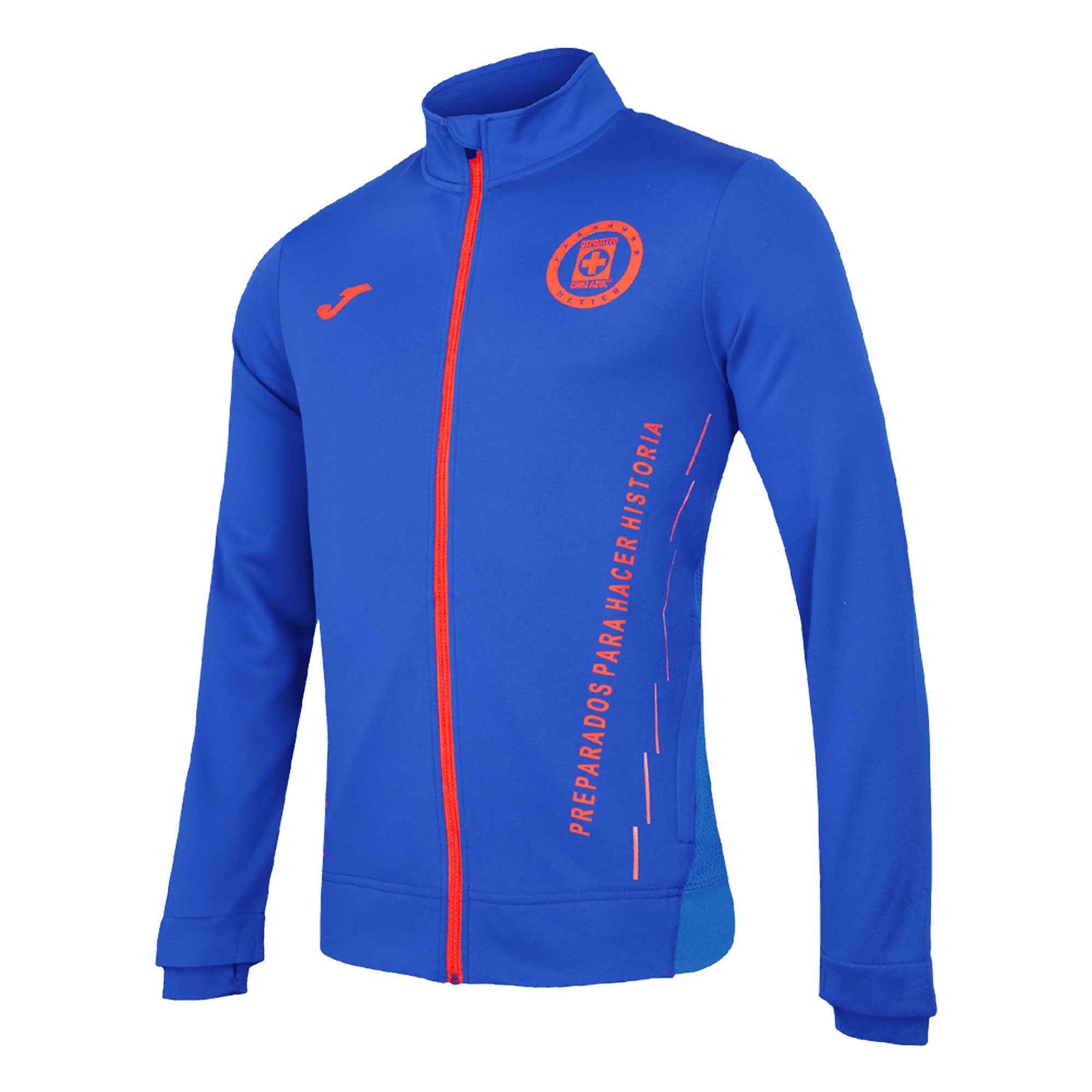 Joma Men's Cruz Azul 2021/22 Full Zip Jacket Royal/Orange Red、mySite、noshort