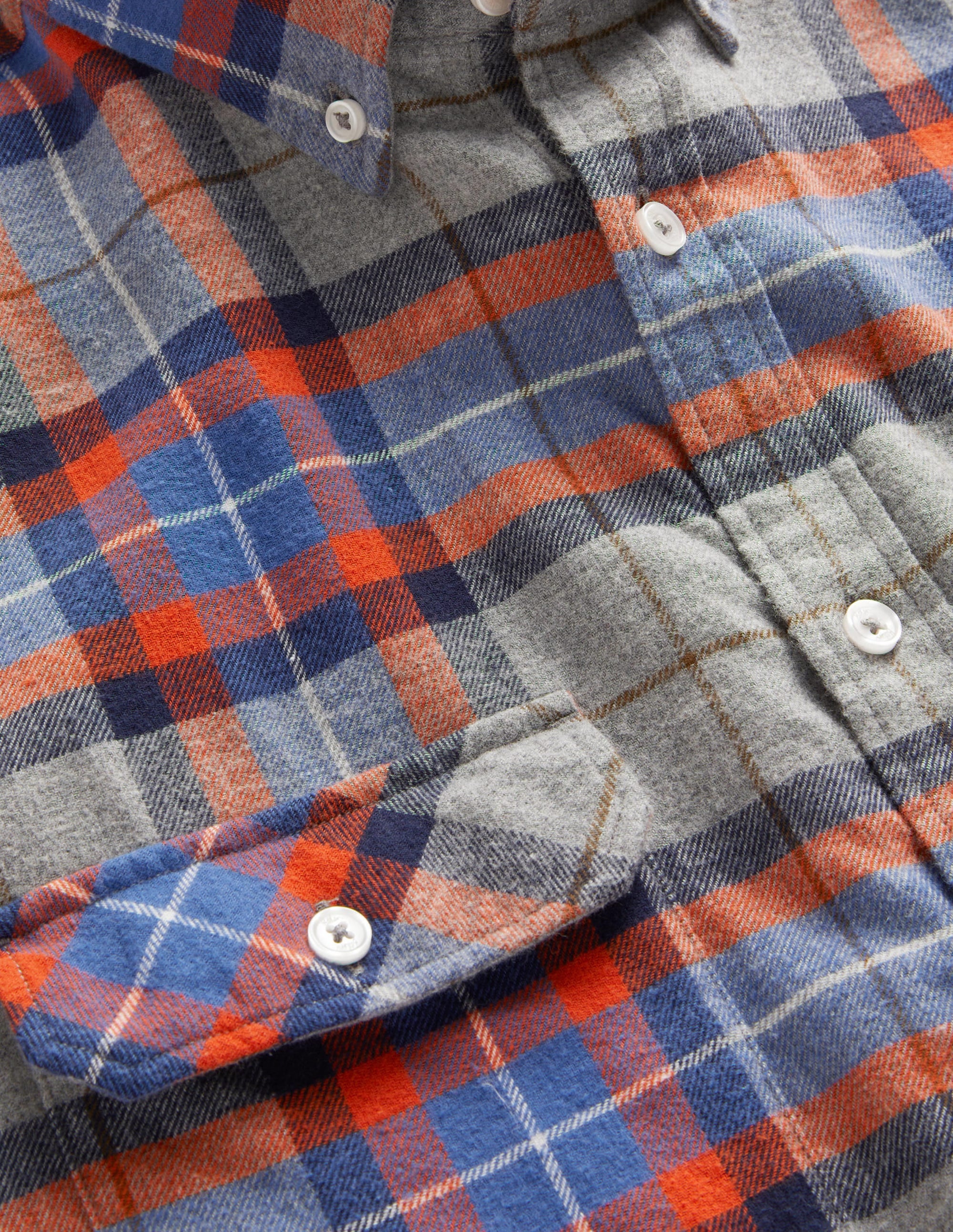  Brushed Flannel Shirt-Grey Marl/Orange Check、mySite、ashleygrahame