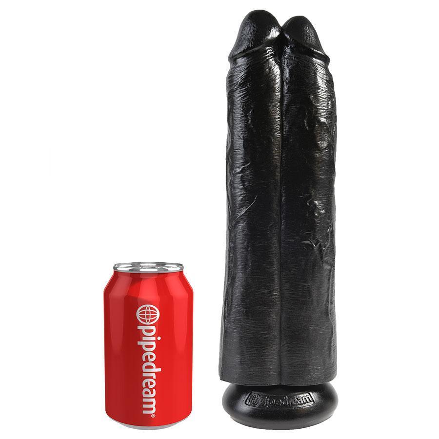 11 Inch Double Penetration Two Cocks Black Penis Extension Strap On Sleeve、mySite、bottomscart