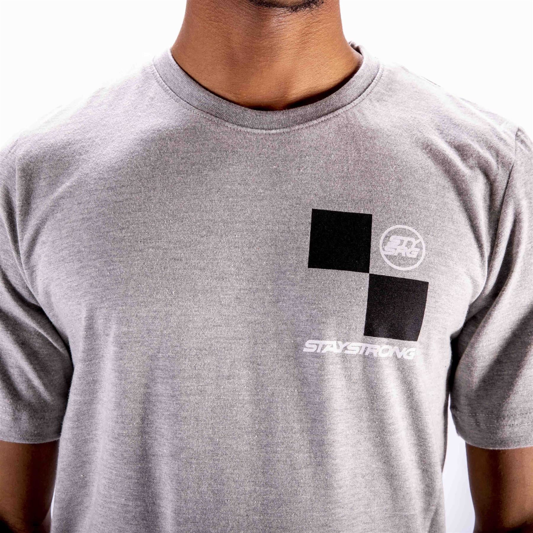  Stay Strong Checker T-Shirt - Grey、mySite、merchandisen
