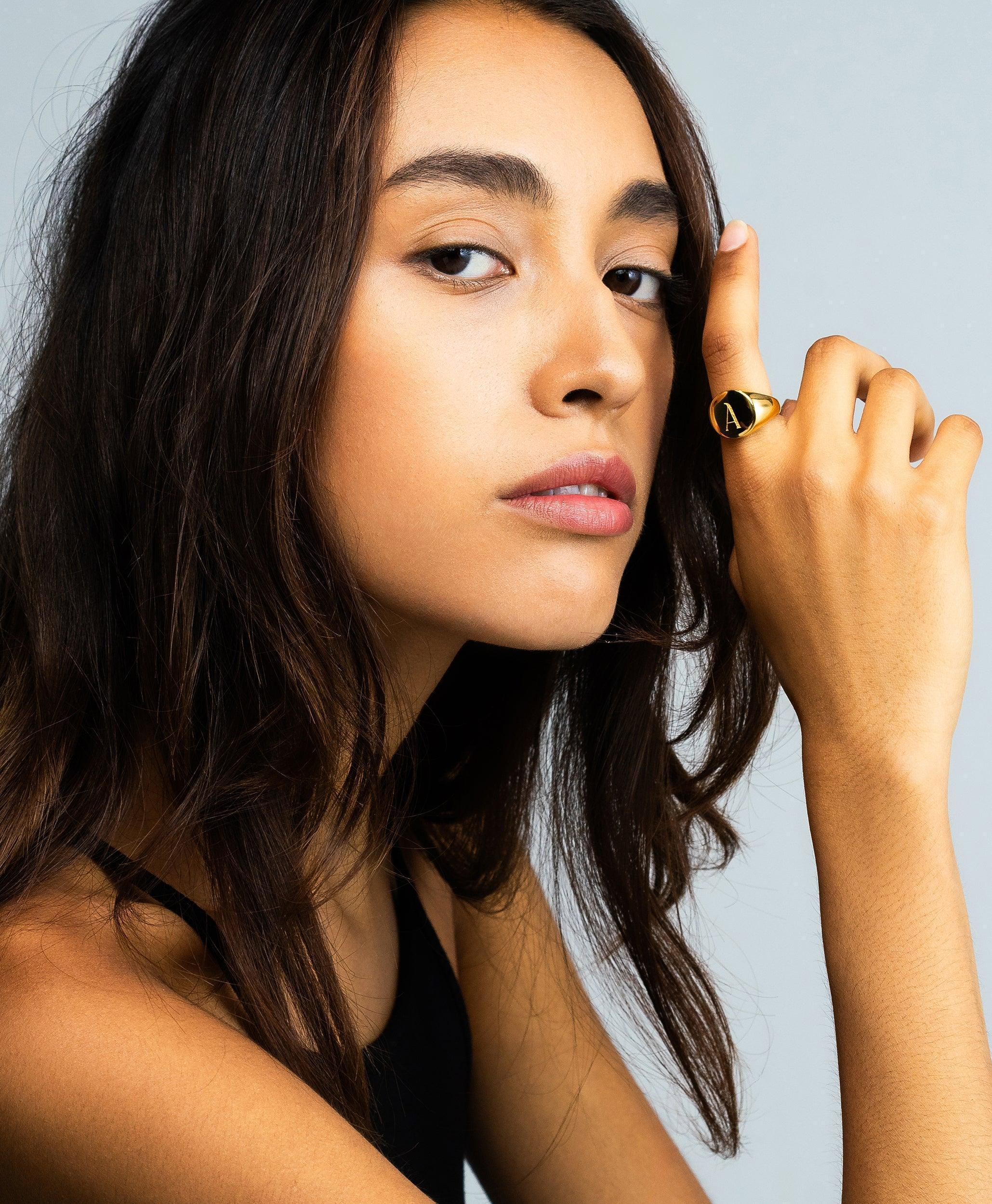 Letter Signet Ring 18ct Gold Vermeil、mySite、botmansion