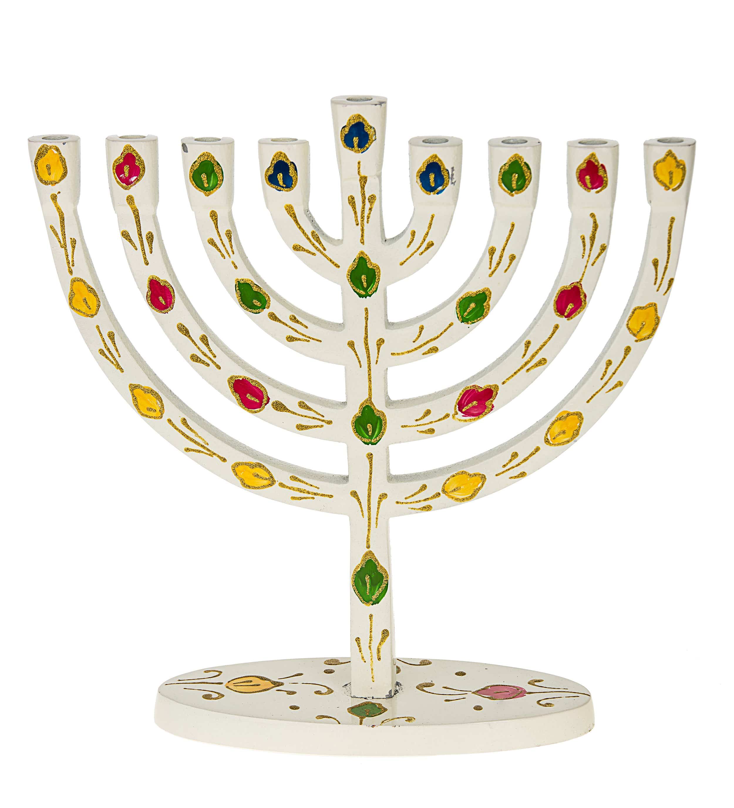 White and Colorful Leaves Menorah、mySite、topwebapps