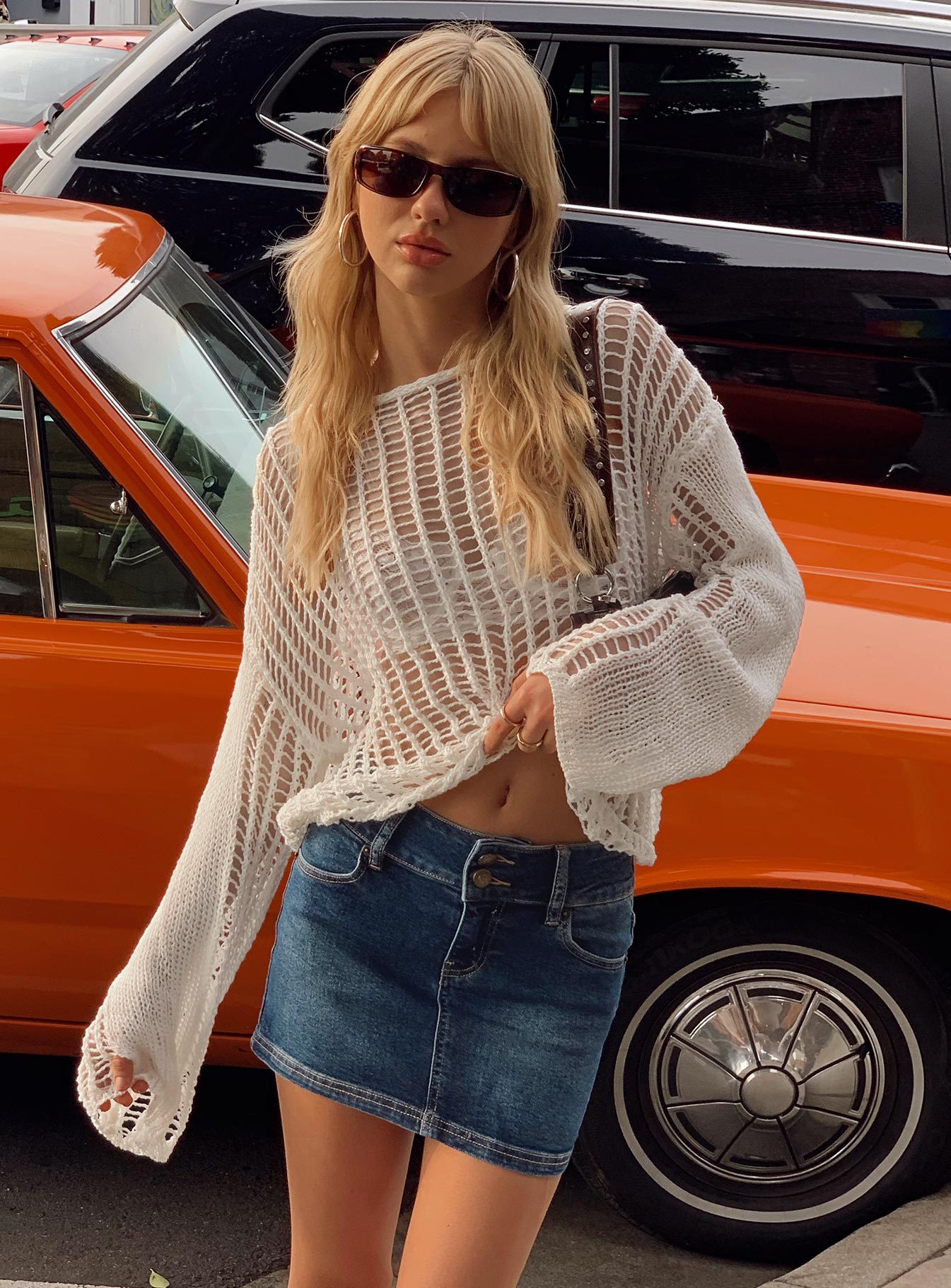 Faya Low Rise Mini Denim Skirt Vintage Dark Wash Tall、mySite、solidvoid