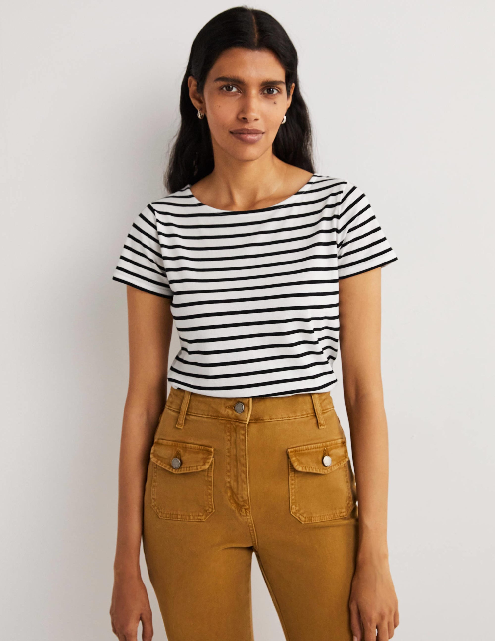  Short Sleeve Breton T-Shirt-Ivory / Black Stripe、mySite、ashleygrahame