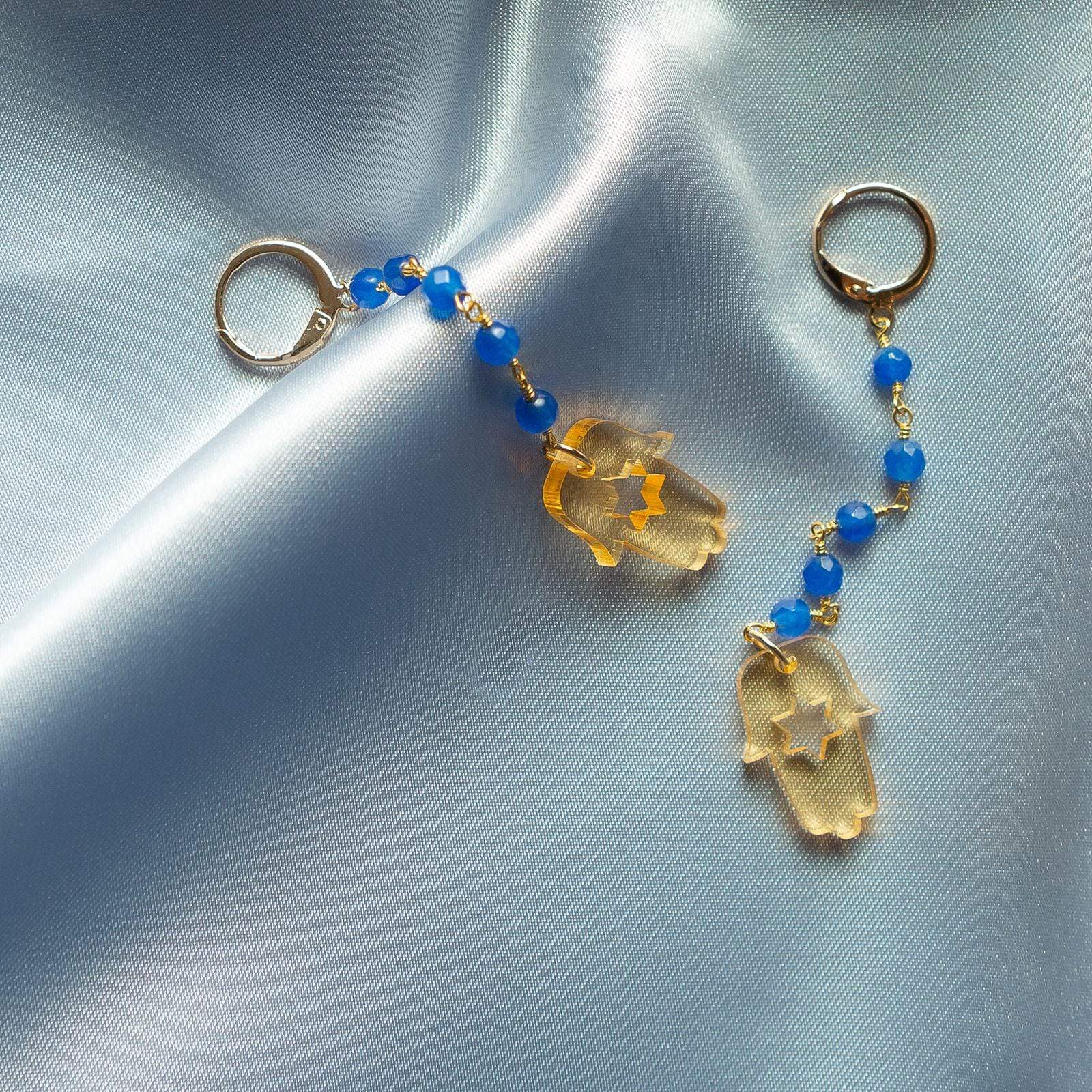 Dahliah Earrings - Blue and Nude、mySite、topwebapps