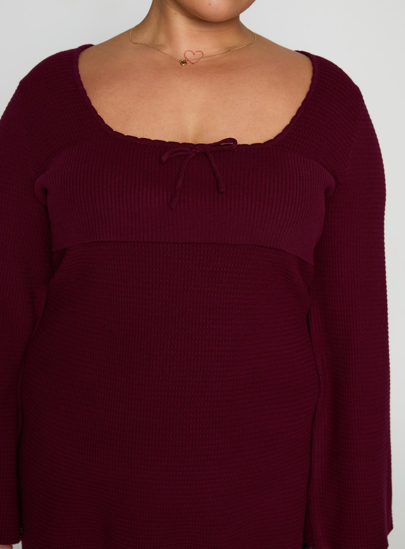 Sandyra Knit Mini Dress Maroon Curve、mySite、solidvoid