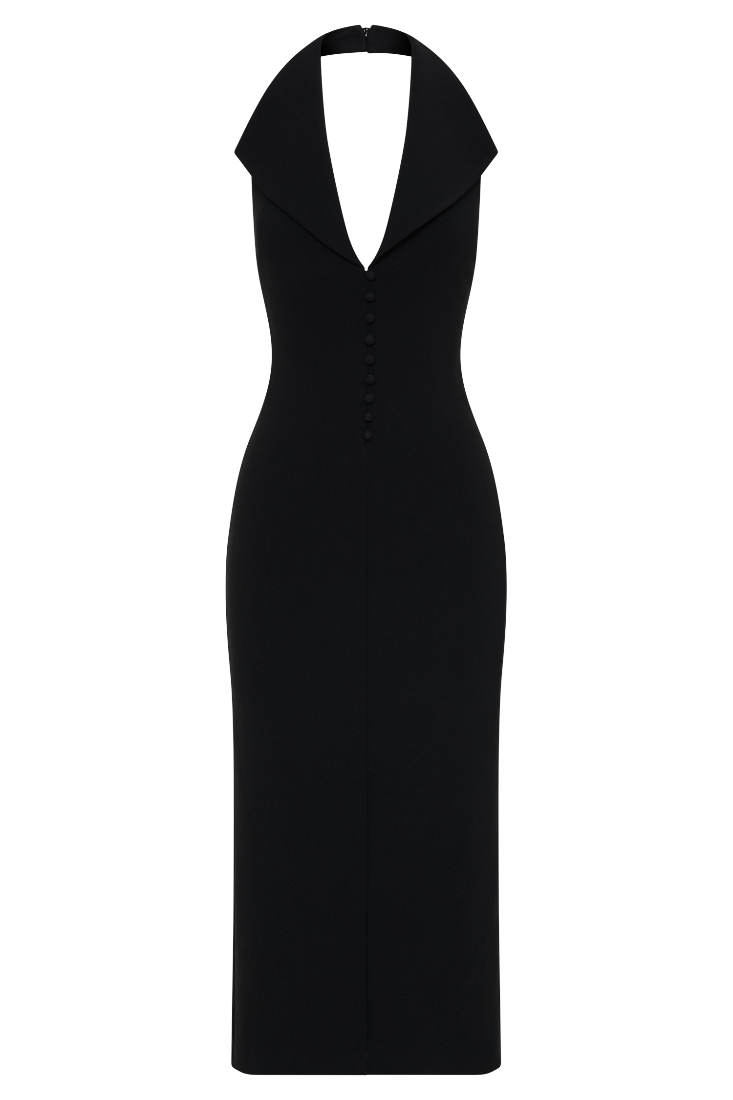 Annita Crepe Halter Midi Dress - Black、mySite、solidvoid