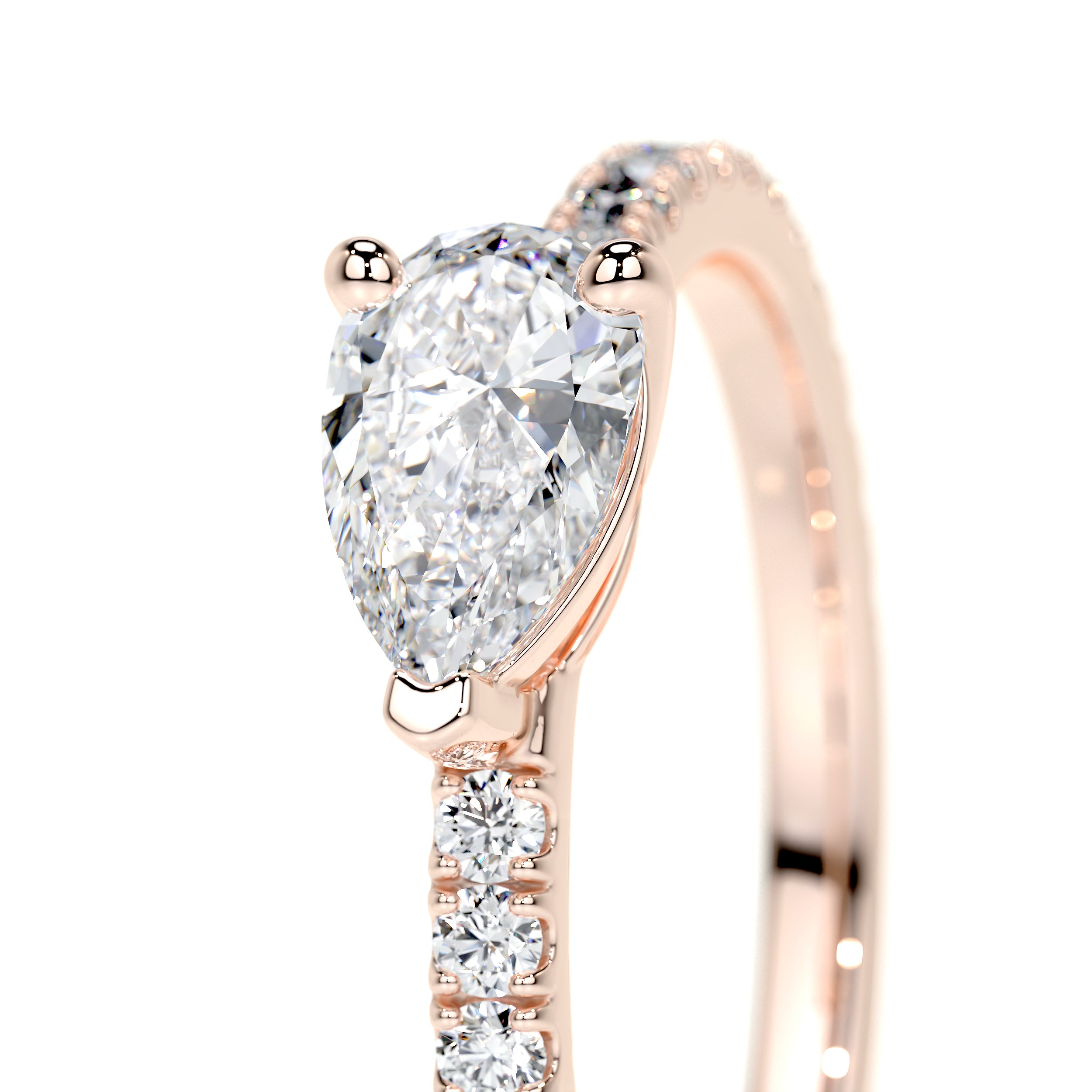Chloe Pear Lab Grown Stacking Ring (0.75 Carat) -14K Rose Gold、mySite、hinf8tx79