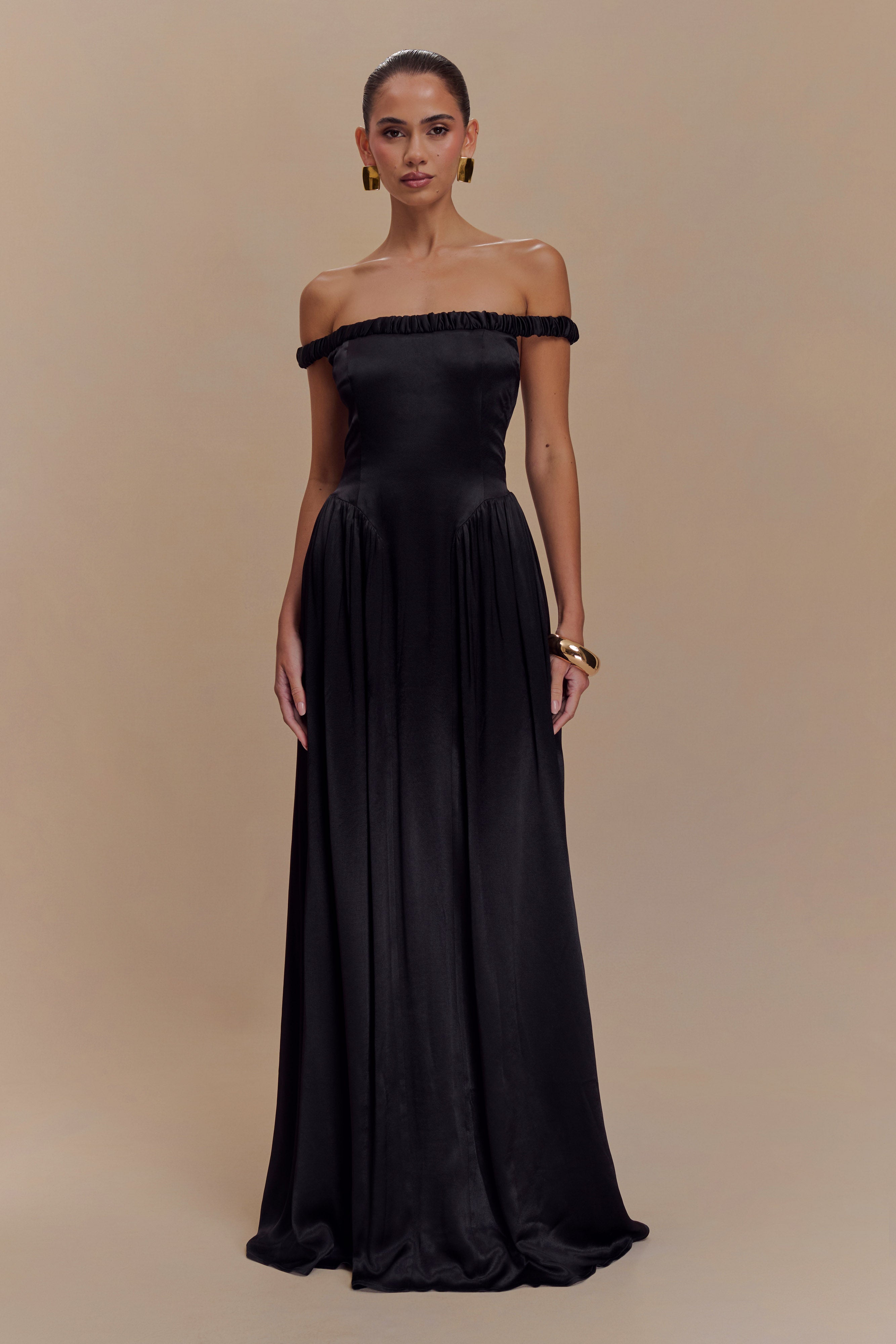 Coco Dropped Waist Maxi Dress - Black、mySite、solidvoid