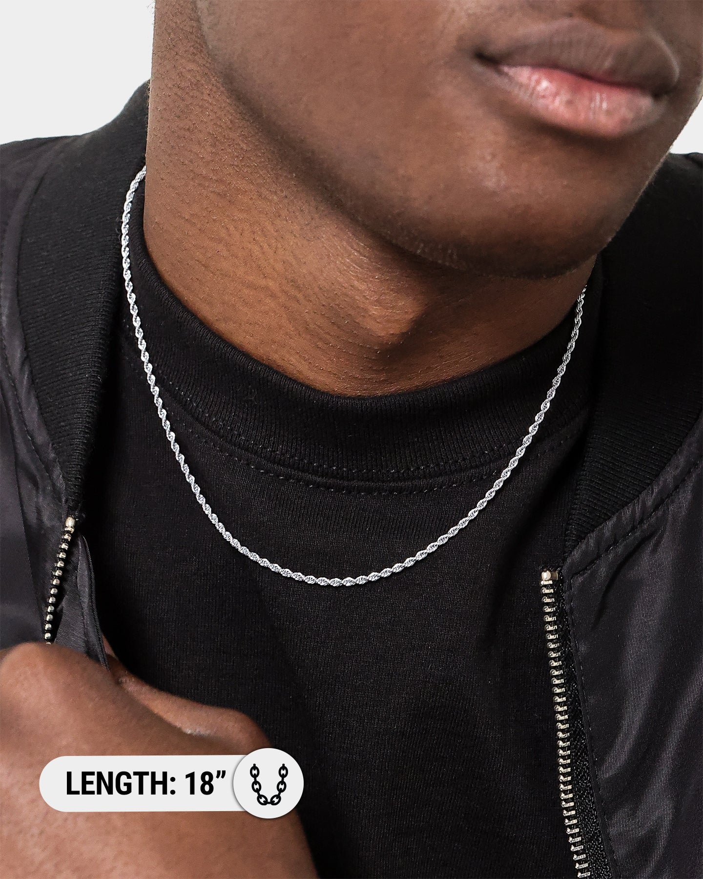 NXS 2mm Rope Necklace White Gold、mySite、zt4zffjzw