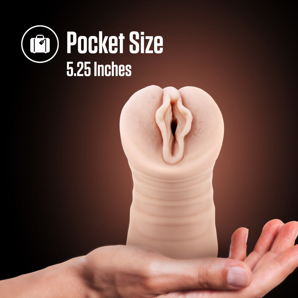 Enlust By Blush® | Destini Vibrating AI Male Masturbator Tight & Nubbed Canal With Vibrating Bullet - Made With X5® Plus Ultra Soft Realistic Vaginal Feel - Beige、mySite、bottomscart