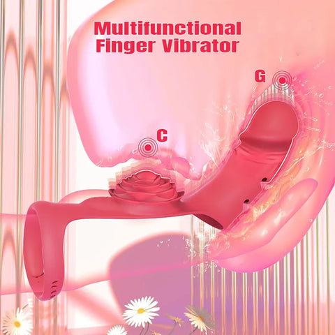 Finger Rose Vibrator with Dual Stimulation