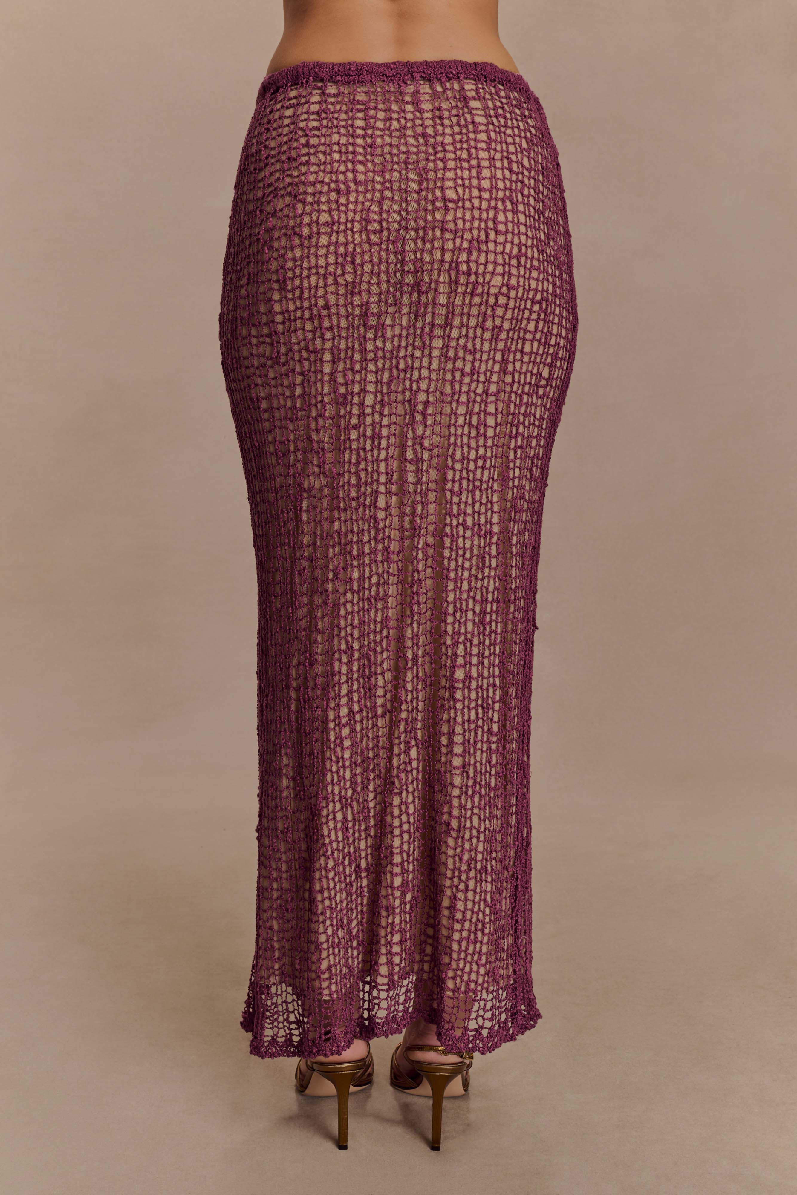 Cordelia Knit Maxi Skirt - Mauve、mySite、solidvoid