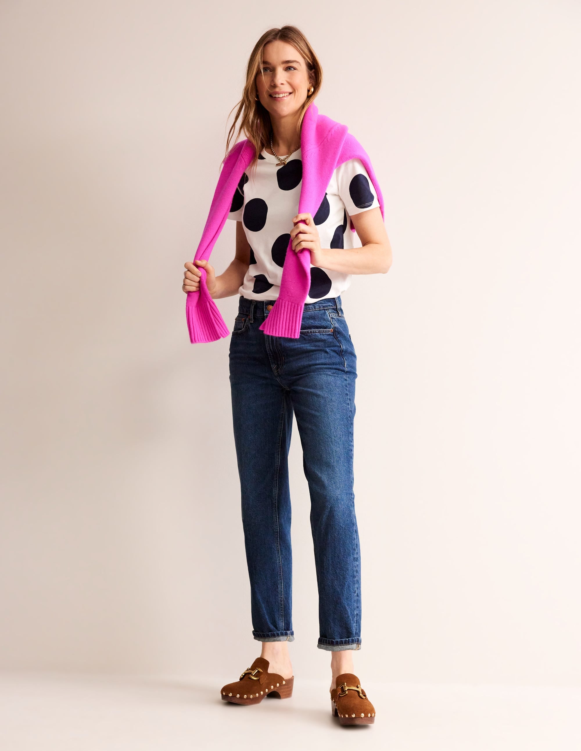  Rosa Printed T-Shirt-Ivory, Spots、mySite、ashleygrahame