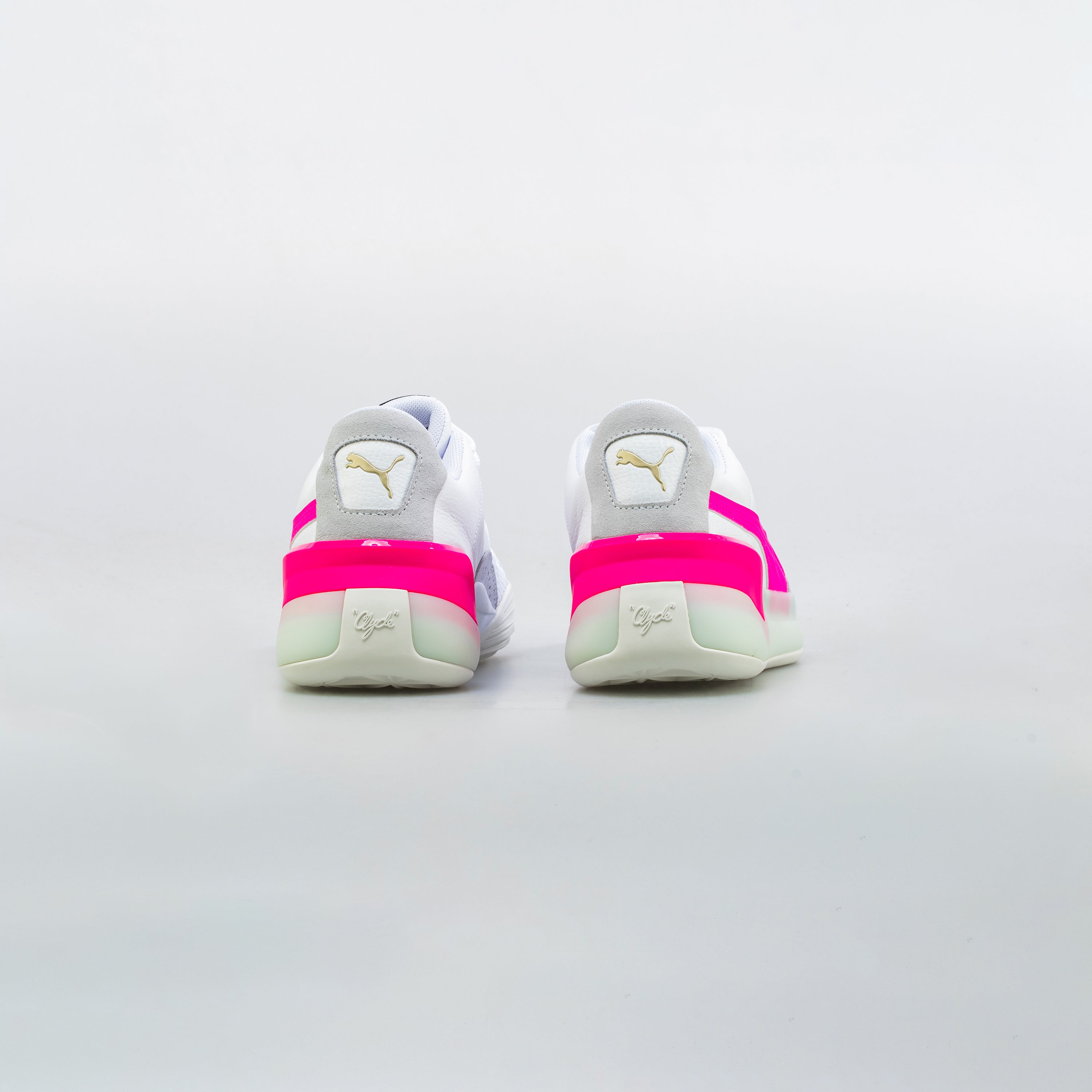 Clyde Hardwood Mens Basketball Shoe - White/Pink、mySite、dreamappss