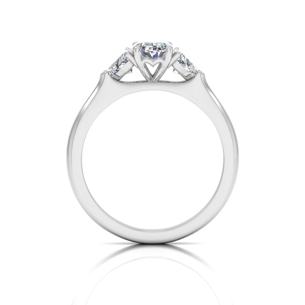 Three-Stone Oval & Heart Moissanite Engagement Ring、mySite、hinf8tx79