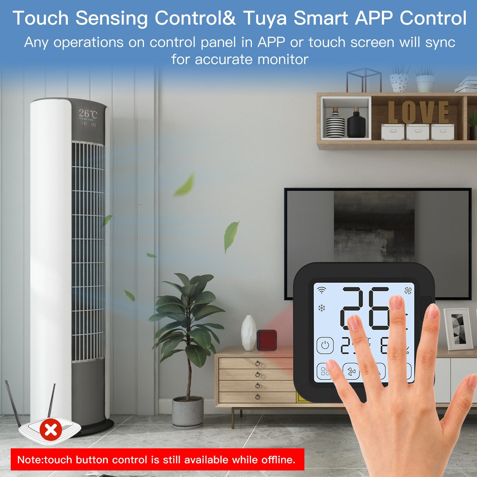 MOES Tuya WiFi Smart IR Thermostat AC Remote Controller Temperature and Humidity Sensor、mySite、fannypackpong