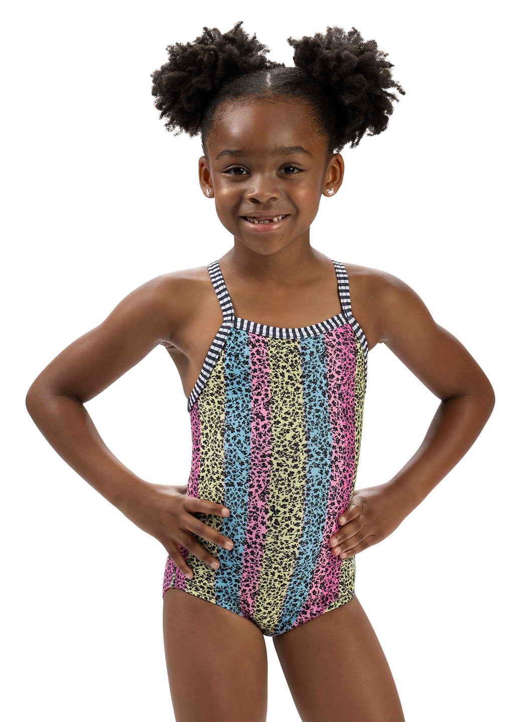 Dolfin Girls' Floret Print One Piece Swimsuit (Toddler, Little Kid)、mySite、noshort