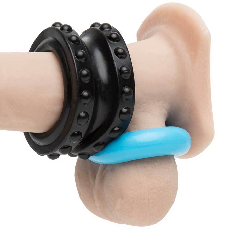 Control Pro Performance Beginners Dual Cock Ring Set by Sir Richards Black and Blue、mySite、bottomscart