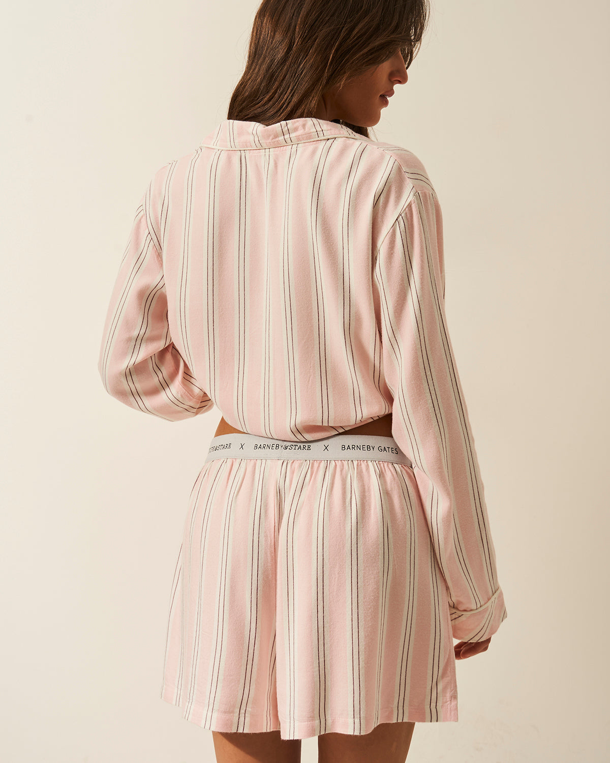 Soft Brushed Woven Pyjama Shorts - Barneby Gates Pink、mySite、bengalsvssteelers