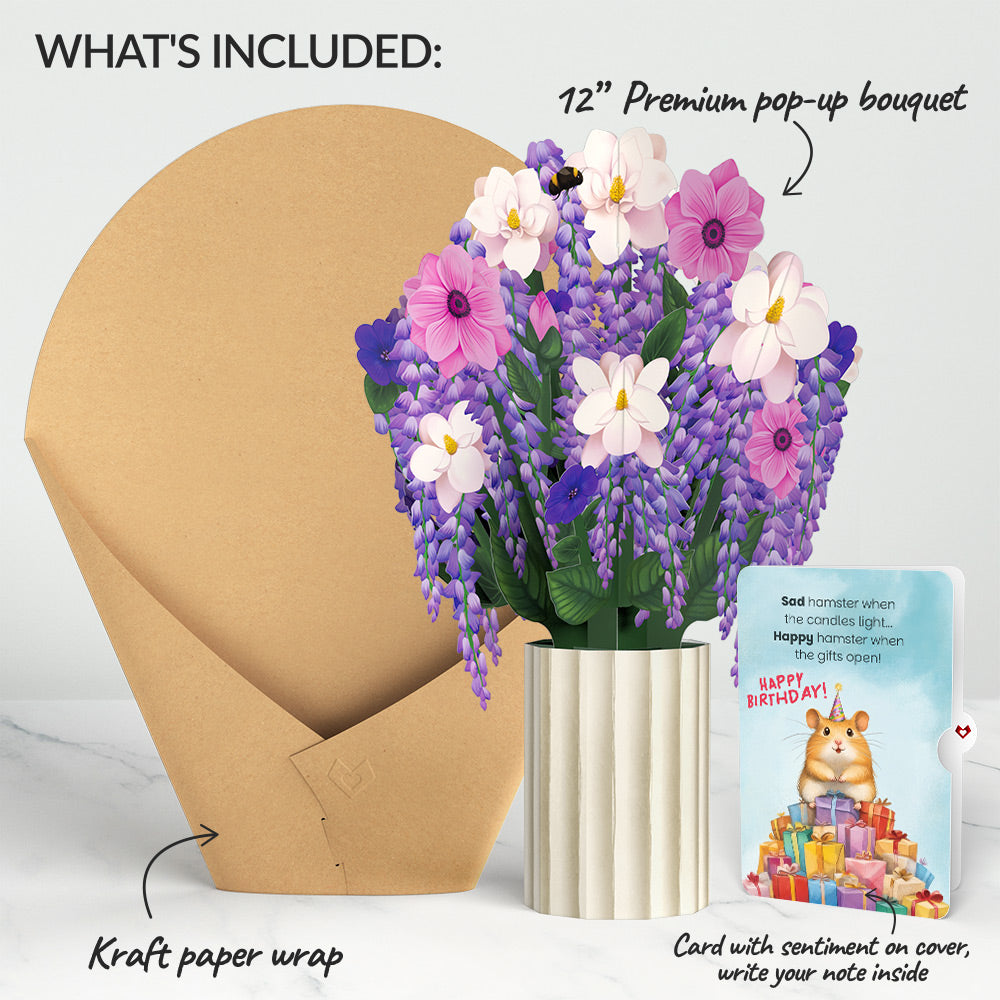 Wisteria Birthday Bouquet and Happy Hamster Sentiment Set、mySite、solidvoid