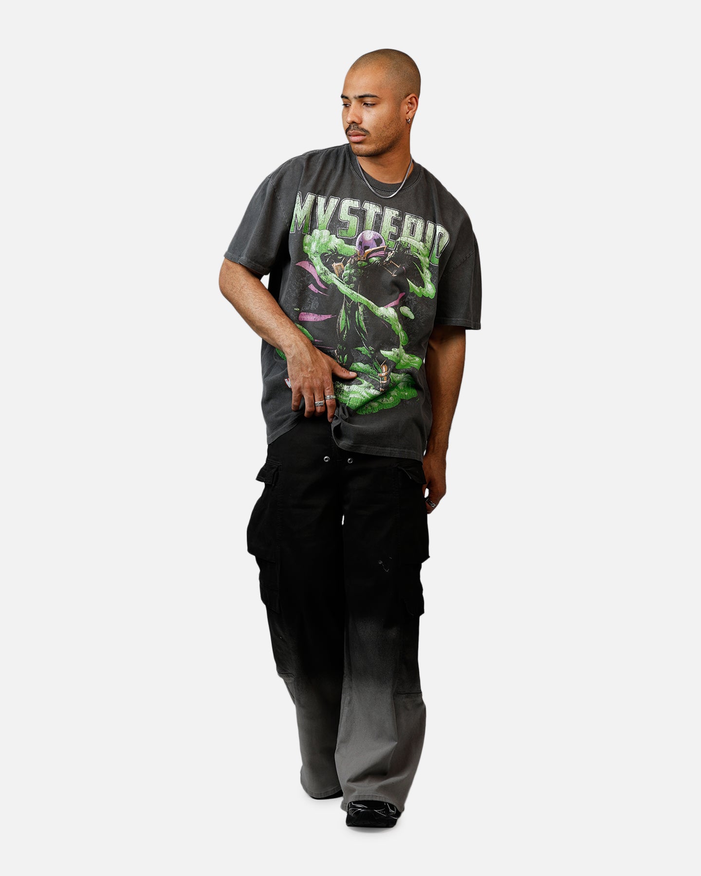 Goat Crew Marvel Villians Mysterio Heavy T-Shirt Black Wash、mySite、zt4zffjzw