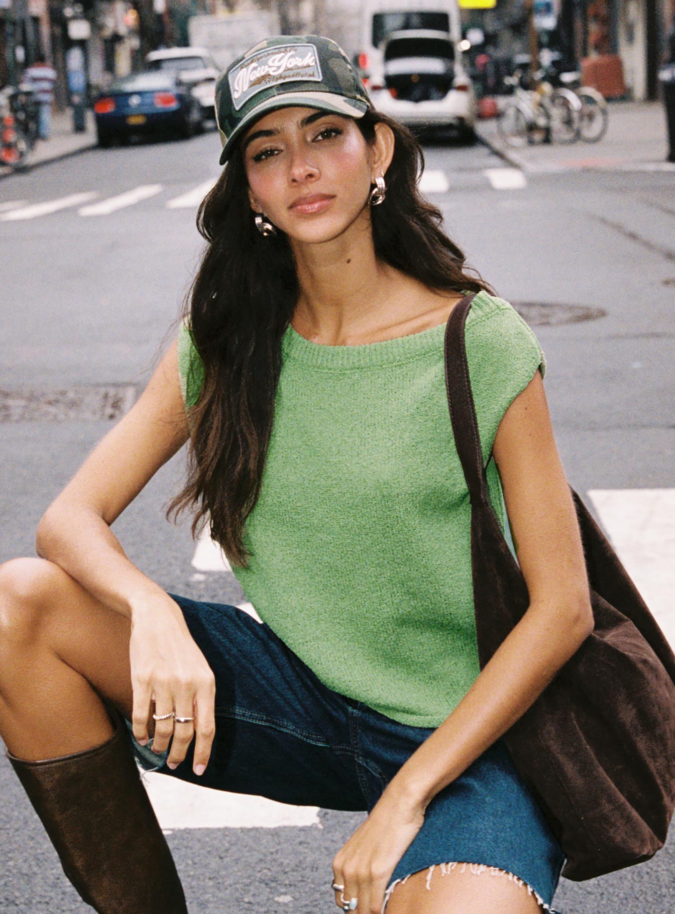 Ashfield Off Shoulder Top Green、mySite、solidvoid