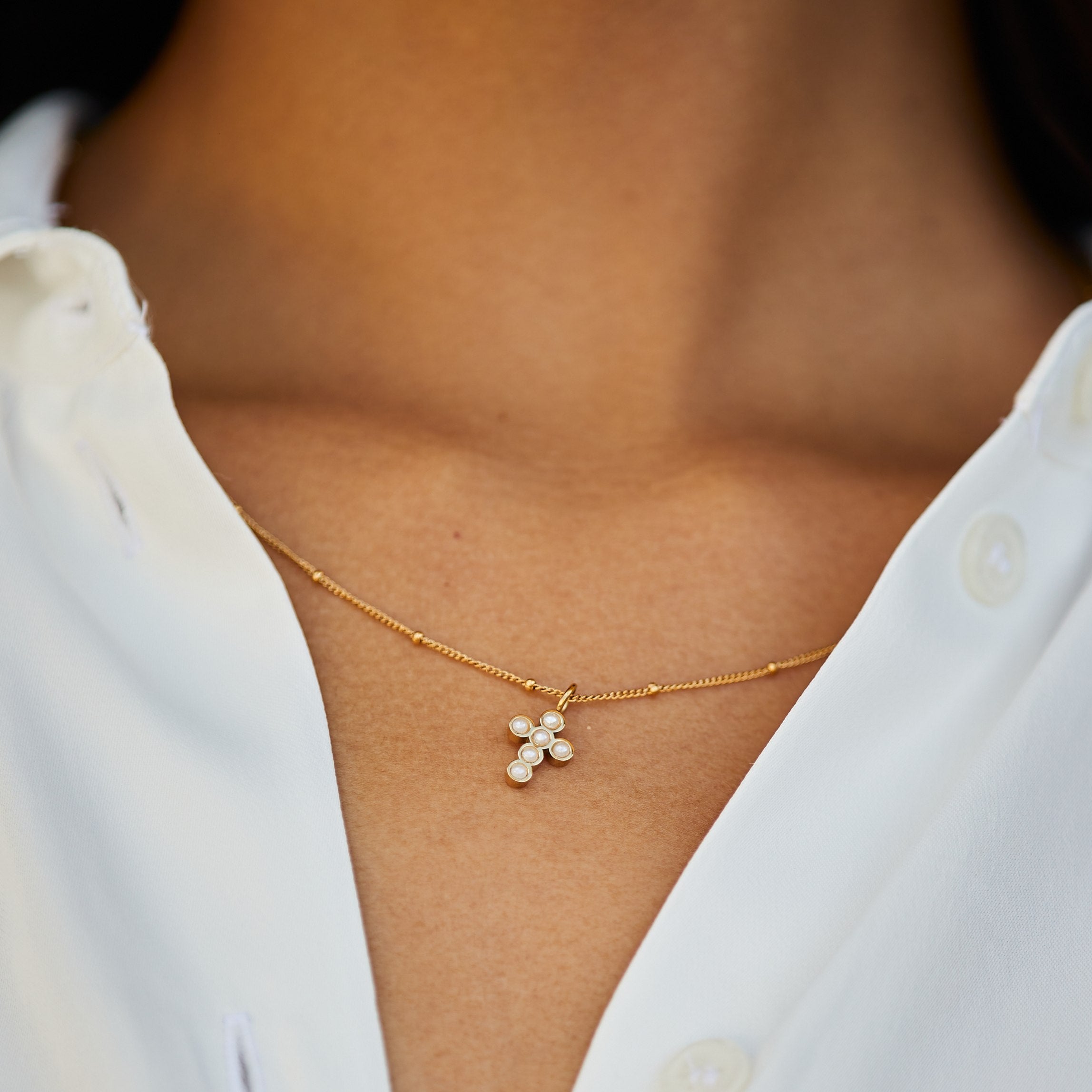 Pearl Cross Necklace、mySite、hinf8tx79