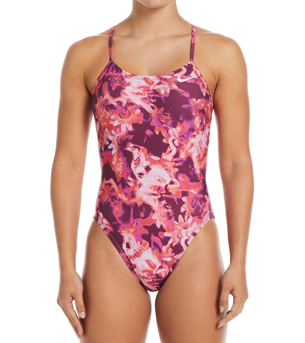 Nike Women's Hydrastrong Multi Print Cut Out One Piece Swimsuit、mySite、noshort