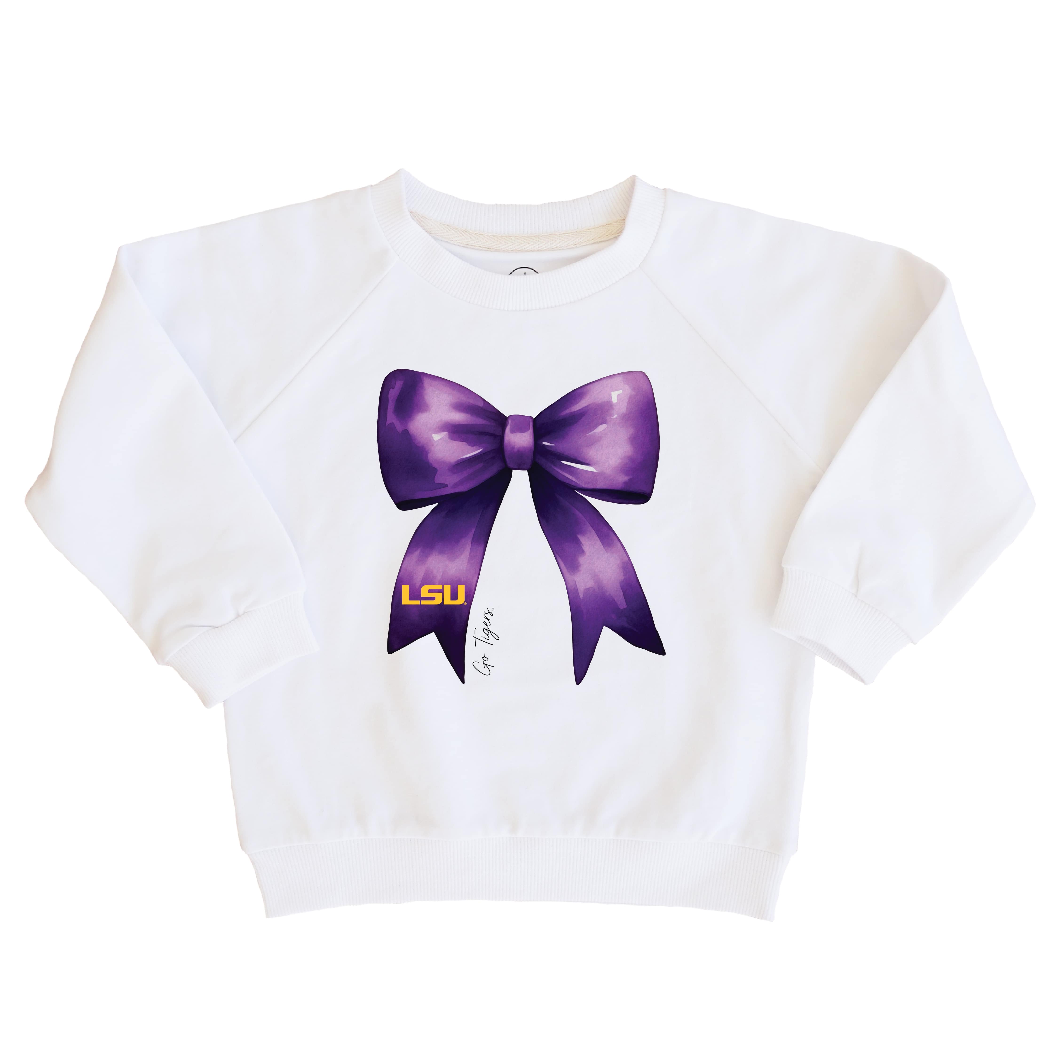  Louisiana State University | Footballs & Bows Kids Graphic Sweatshirts、mySite、layawaytickets