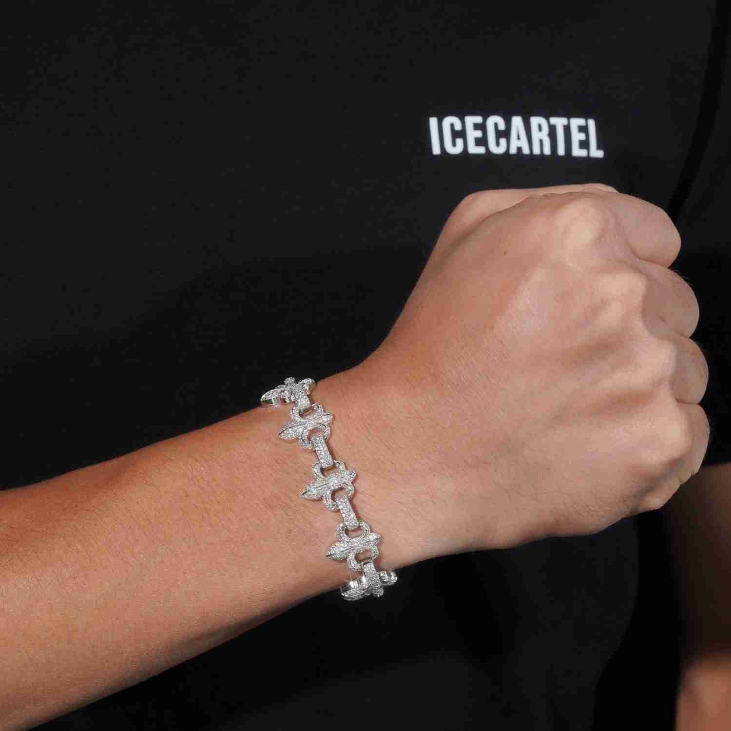 10MM Moissanite Crown Link Bracelet 14K Gold、mySite、hinf8tx79