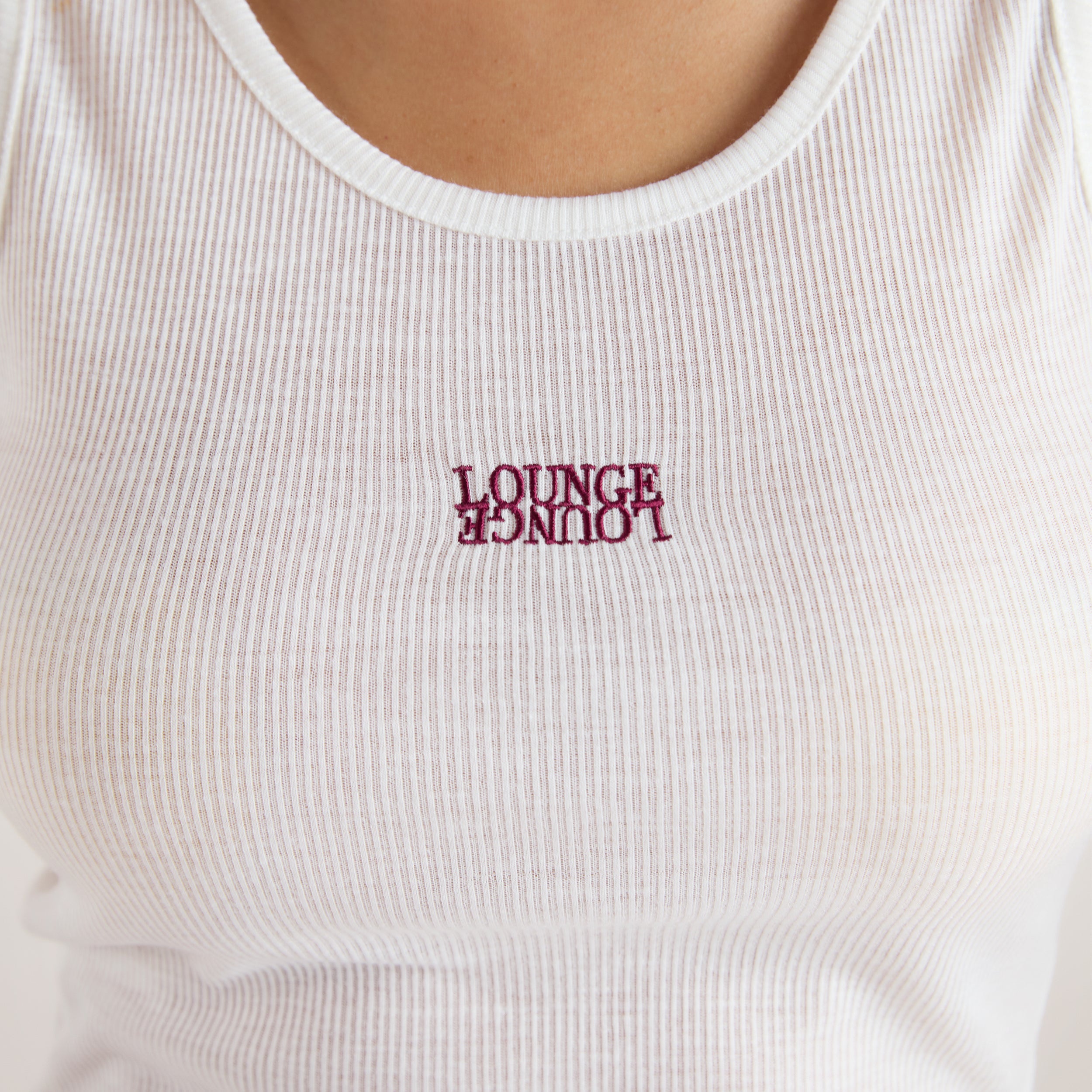 Sheer Ribbed Vest Top - White、mySite、bengalsvssteelers