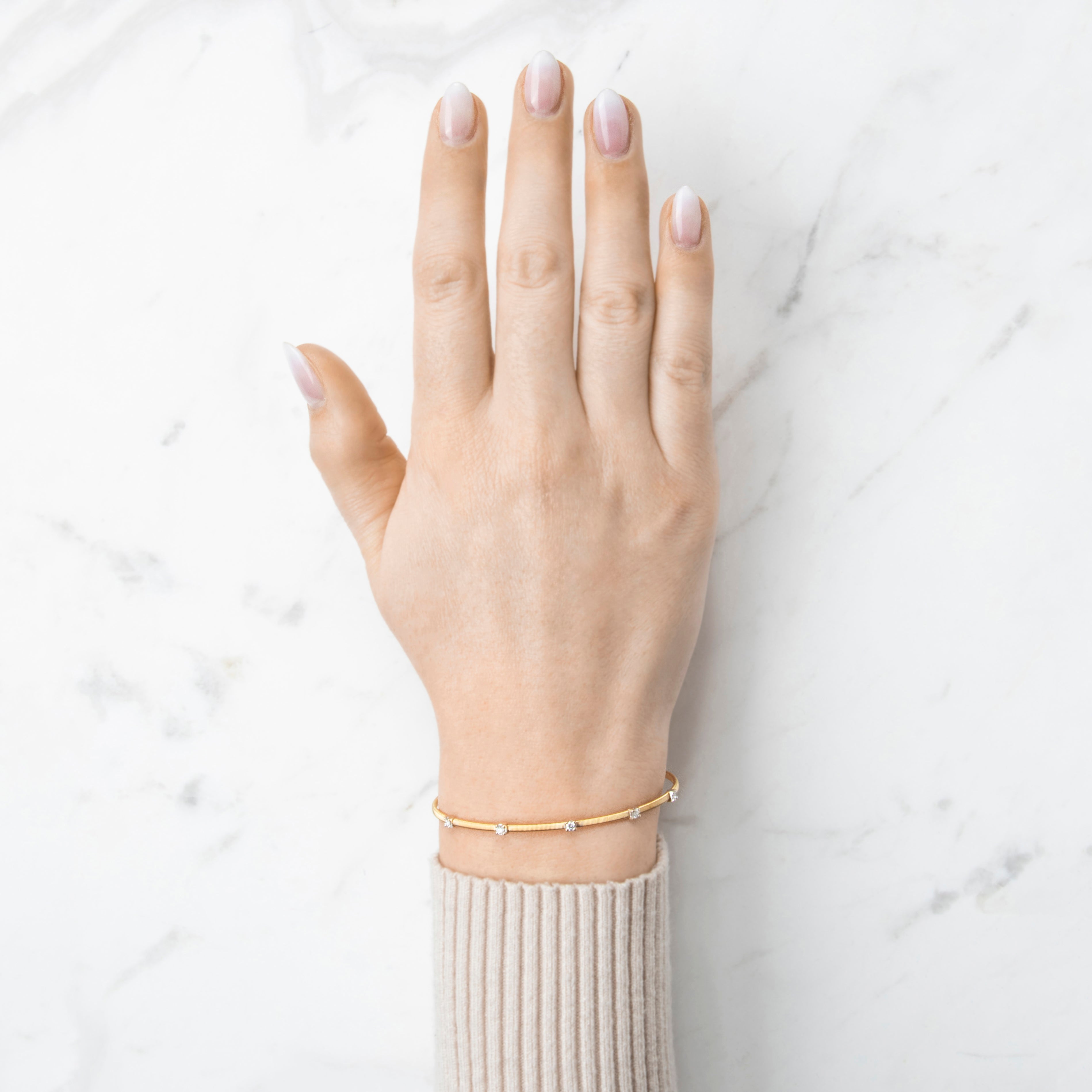 Vintage Italian 18k Yellow Gold Diamond Flexible Bracelet 7、mySite、hinf8tx79