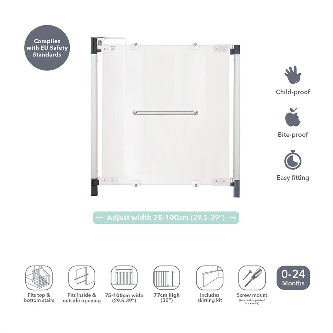  Fred Screw Fit Stairgate - Clear Acrylic Panel/Dark Grey Fittings、mySite、merchandisen