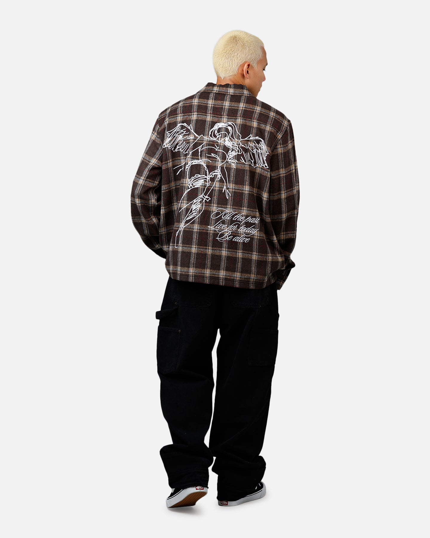 Sworn To Us Lotus Angel Flannel Button Up Shirt Brown、mySite、zt4zffjzw