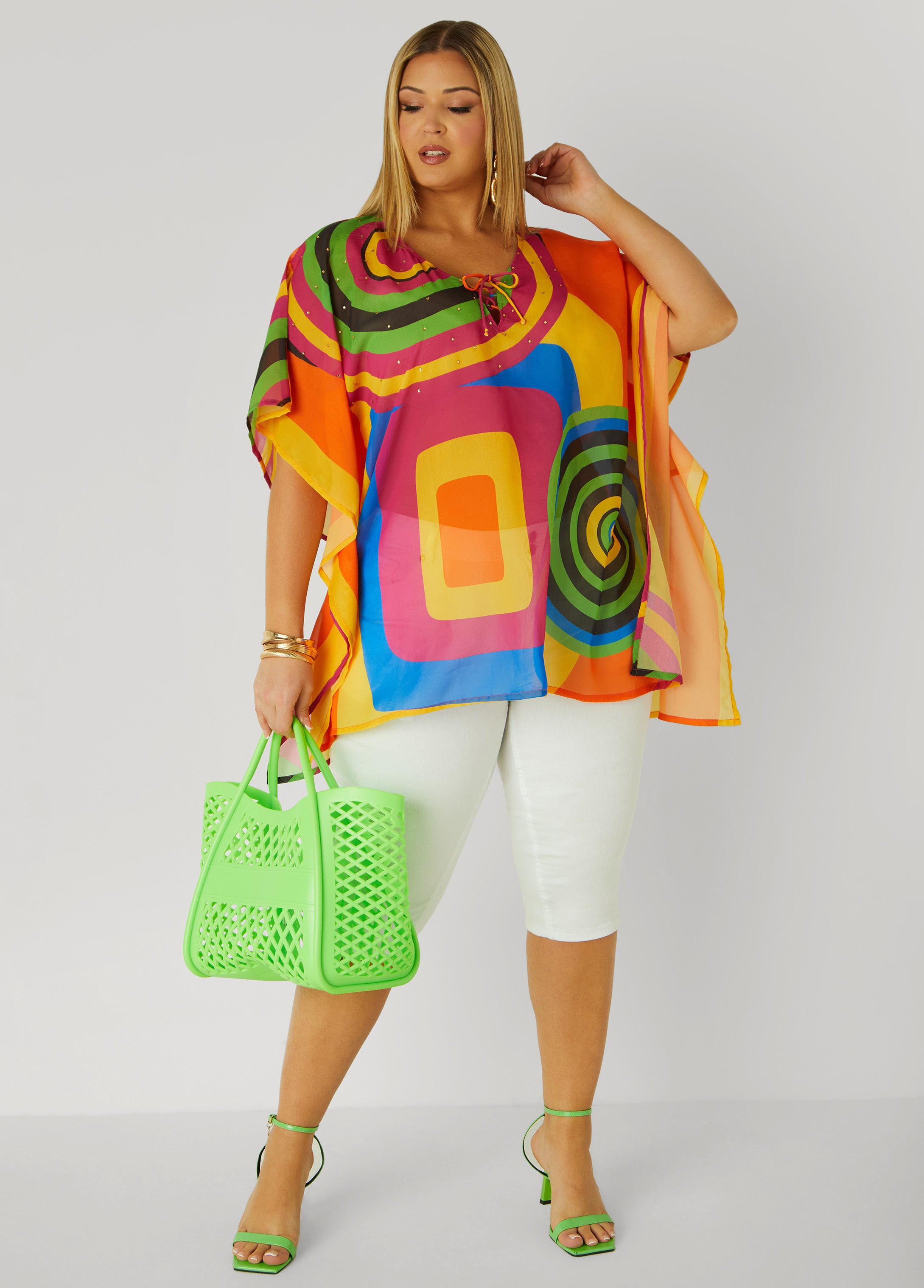 Printed Lace Up Tunic、mySite、bengalsvssteelers